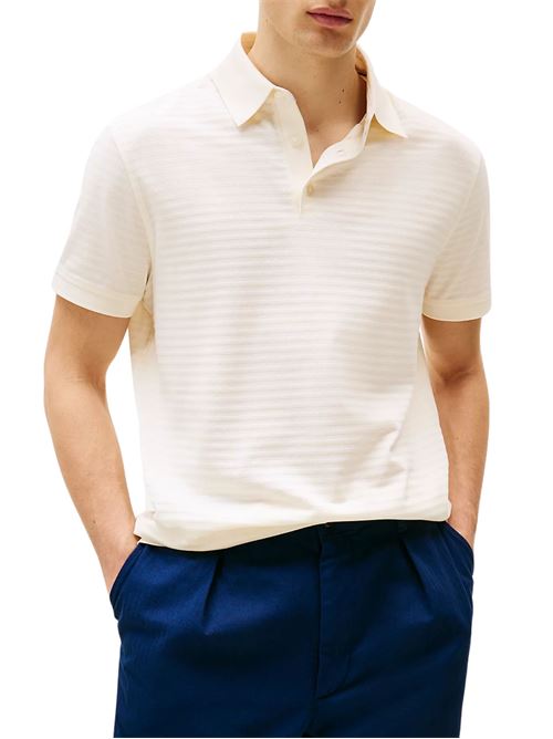 Polo uomo avorio in cotone Tommy Hilfiger | MW0MW38743Z00